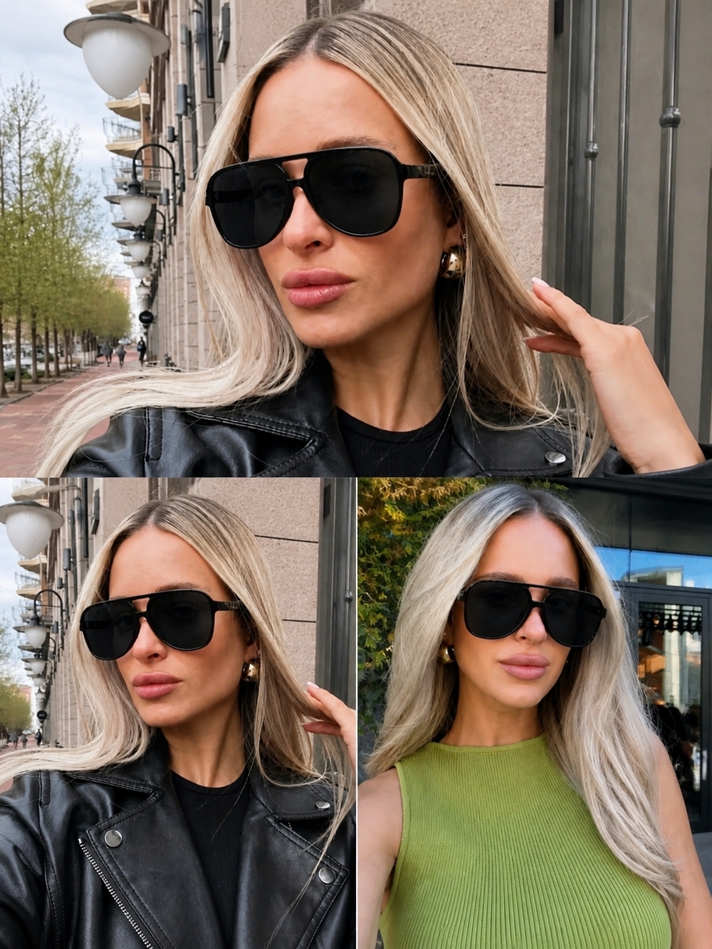 Black Oversized Women's Aviator Sunglasses - Classic Style